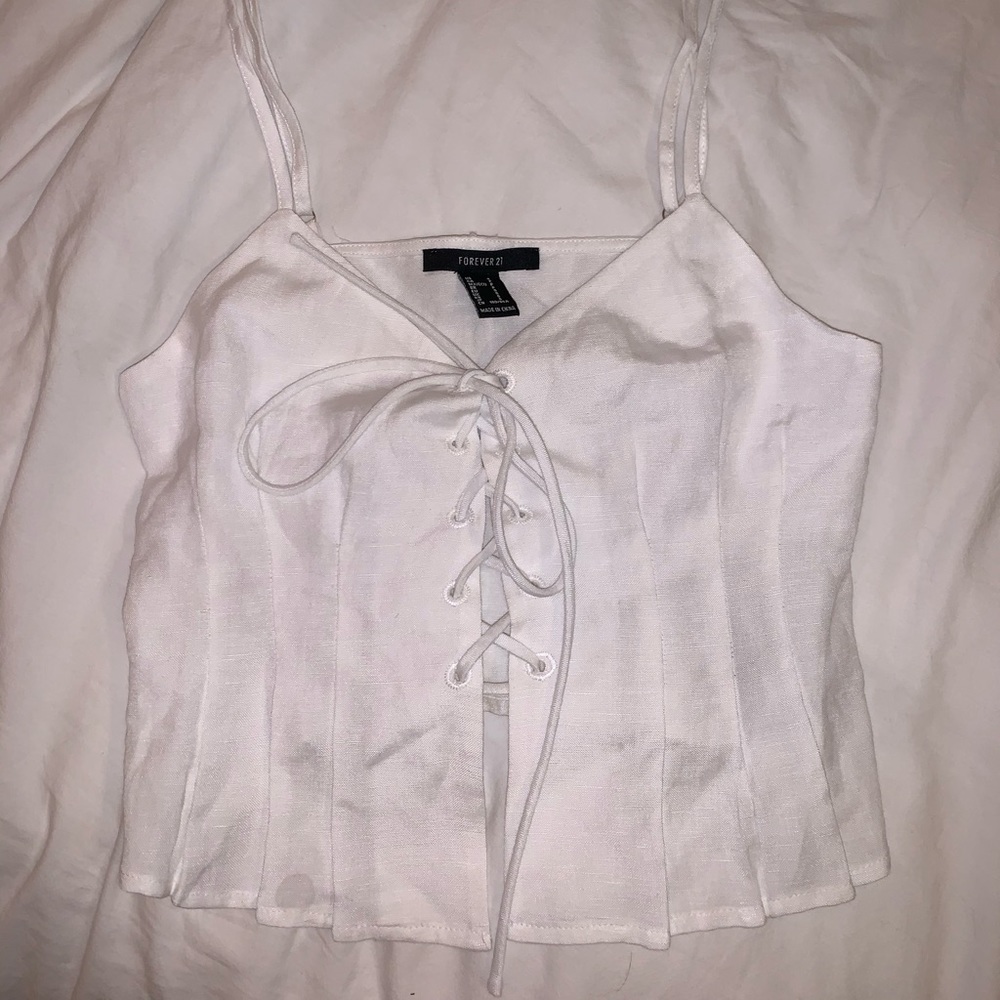 white tie front top